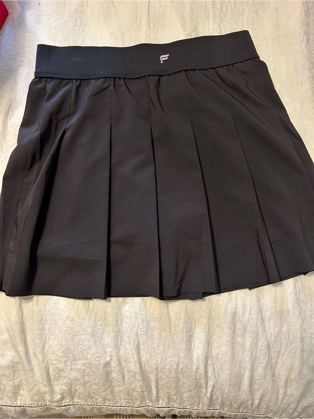 Fabletics Black Pleated Athletic Mini Skirt